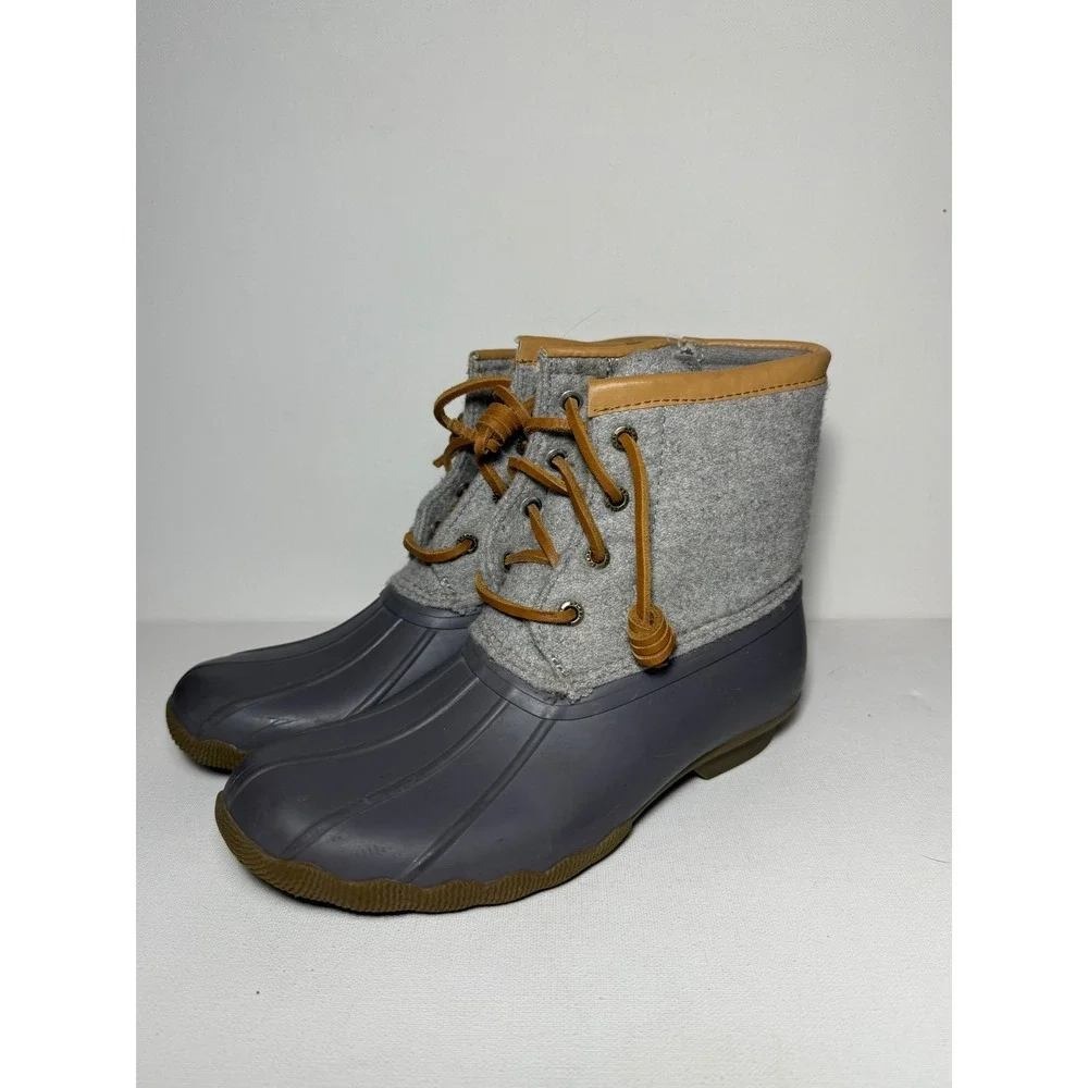 Sperry Youth Saltwater Wool Embossed Thinsulate™ Duck Boot Dark Grey Sz 3M